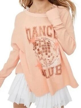 Offline by Aerie “Dance Club" Graphic Long
Sleeve Waffle Knit Shirt Oversized